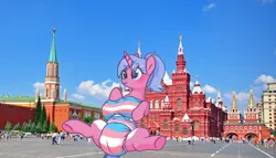 Size: 700x400 | Tagged: suggestive, artist:rjiiiin, ponerpics import, ponybooru import, oc, pony, breasts, chestbreasts, diaper, diaper fetish, female, fetish, giantess, image, irl, macro, moscow, photo, png, ponies in real life, pride, pride flag, russia, solo, transgender pride flag