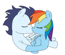 Size: 850x720 | Tagged: safe, artist:dasher666, derpibooru import, rainbow dash, soarin', pegasus, pony, female, image, kiss on the lips, kissing, male, mare, png, shipping, soarindash, stallion, straight