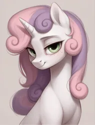 Size: 2144x2816 | Tagged: safe, ai content, derpibooru import, machine learning generated, sweetie belle, pony, unicorn, female, image, mare, older, older sweetie belle, png, solo