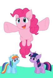 Size: 1103x1610 | Tagged: safe, artist:cmara, derpibooru import, pinkie pie, rainbow dash, twilight sparkle, twilight sparkle (alicorn), alicorn, earth pony, pegasus, pony, female, g4, glomp, image, png