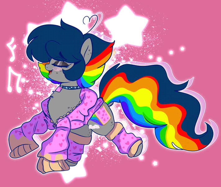 Size: 1802x1520 | Tagged: safe, artist:nyansockz, derpibooru import, oc, oc:poptart, unofficial characters only, earth pony, ahoge, earth pony oc, food, image, nyan cat, png, poptart, singing