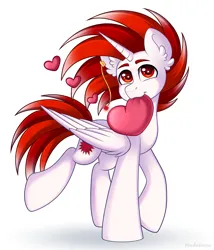 Size: 3234x3786 | Tagged: safe, artist:madelinne, derpibooru import, oc, oc:ryoku memori, unofficial characters only, alicorn, pony, alicorn oc, heart, horn, image, looking at you, male, png, solo, stallion, wings