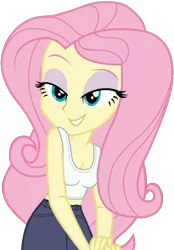 Size: 611x880 | Tagged: safe, artist:edy_january, derpibooru import, edit, edited screencap, screencap, fluttershy, human, equestria girls, equestria girls series, belly button, breasts, busty fluttershy, clothes, denim, eyeshadow, g4, gta online, gta vi, ibispaint x, image, jeans, lucia, makeup, pants, parody, png, reference, shirt, simple background, solo, tanktop, transparent background