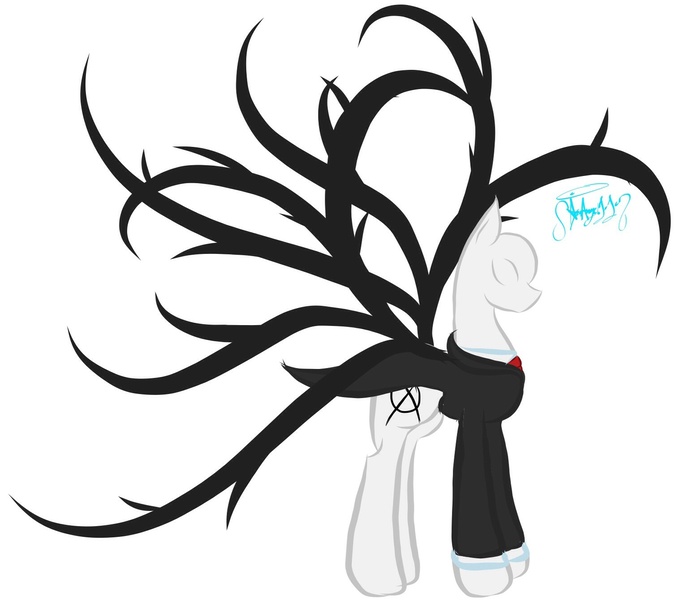 Size: 1516x1340 | Tagged: safe, artist:aquaangel1010, derpibooru import, ponified, pony, image, jpeg, simple background, slenderman, slendermane, solo, white background