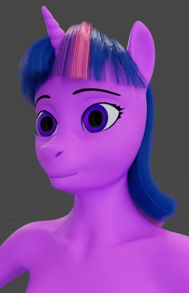 Size: 538x832 | Tagged: safe, anonymous artist, derpibooru import, twilight sparkle, anthro, unicorn, 3d, blender, blender cycles, derpibooru exclusive, image, jpeg, no source available, solo, wip