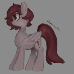 Size: 4096x4096 | Tagged: safe, artist:metaruscarlet, derpibooru import, oc, oc:metaru scarlet, unofficial characters only, pegasus, pony, cutie mark, folded wings, gray background, image, pegasus oc, png, simple background, solo, wings