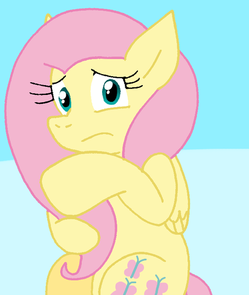 Size: 612x724 | Tagged: safe, artist:cmara, derpibooru import, fluttershy, pegasus, pony, female, g4, image, png, scared, solo