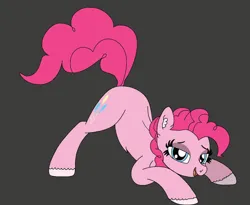 Size: 828x678 | Tagged: safe, artist:thebronypony123, derpibooru import, pinkie pie, earth pony, pony, face down ass up, female, g4, gray background, image, jpeg, simple background, solo