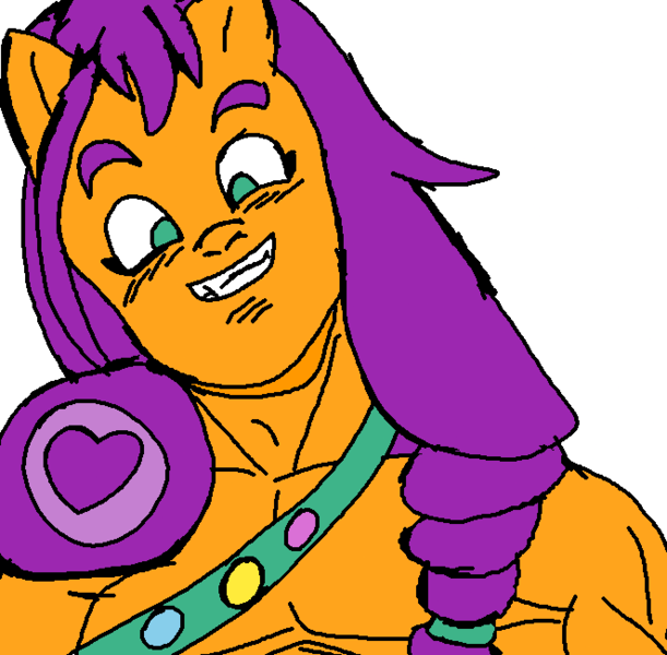 Size: 662x650 | Tagged: safe, artist:anonymous, sunny starscout, g5, dragon ball z, goku, image, parody, png, waku waku