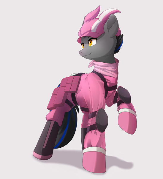 Size: 3200x3500 | Tagged: safe, artist:nihithebrony, derpibooru import, oc, oc:techno babble, earth pony, pony, clothes, gun gale online, image, male, png, stallion, sword art online