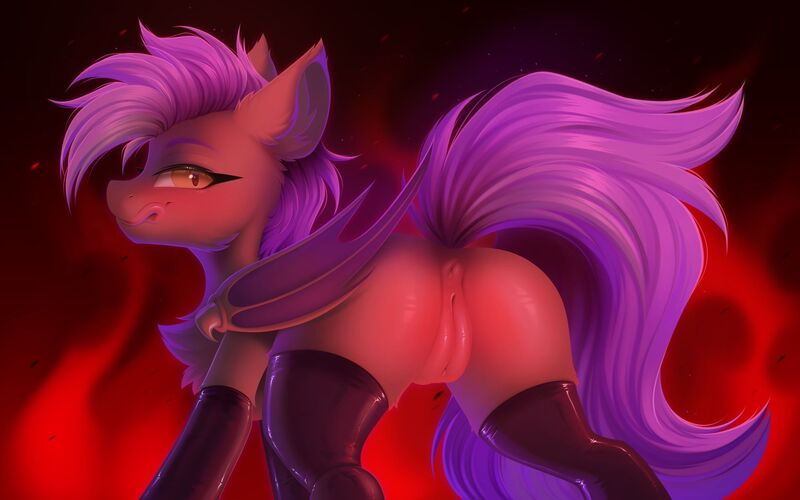 Size: 2000x1250 | Tagged: explicit, artist:kebchach, derpibooru import, oc, unofficial characters only, pony, butt, clothes, evening gloves, female, gloves, image, jpeg, latex, latex gloves, latex stockings, long gloves, looking back, mare, nudity, plot, socks, solo, stockings, thigh highs, vulva