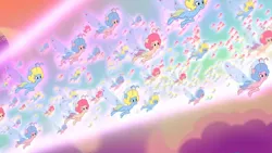 Size: 3072x1727 | Tagged: safe, derpibooru import, screencap, breezie, g5, my little pony: tell your tale, spoiler:g5, spoiler:my little pony: tell your tale, spoiler:tyts02e06, flying, image, jpeg, smiling, spread wings, swirlpool starlight, wings