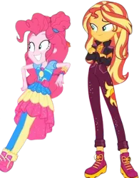 Size: 1965x2520 | Tagged: safe, derpibooru import, edit, edited screencap, editor:homersimpson1983, screencap, pinkie pie, sunset shimmer, human, equestria girls, equestria girls series, sunset's backstage pass!, spoiler:eqg series (season 2), background removed, female, g4, image, not a vector, png
