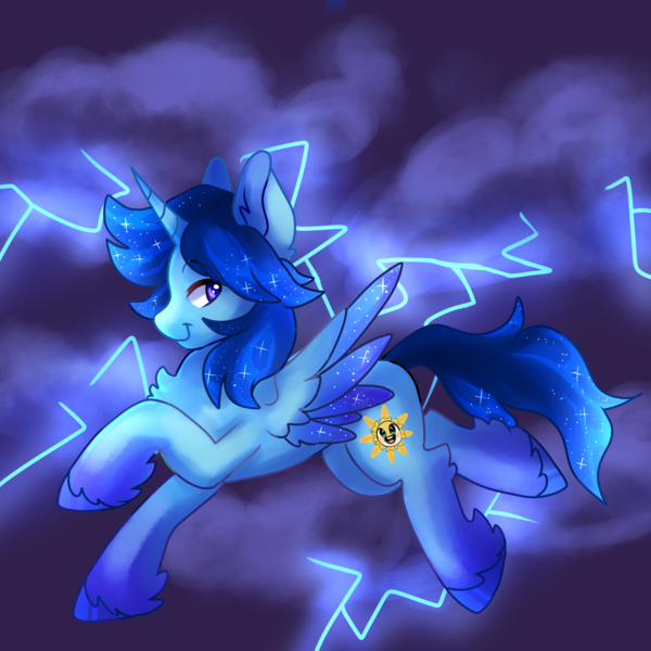 Size: 2048x2048 | Tagged: artist needed, source needed, safe, derpibooru import, oc, oc:blue thunder, alicorn, image, lightning, png, thunderstorm