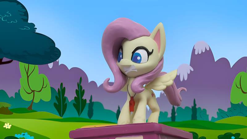 Size: 1920x1080 | Tagged: safe, derpibooru import, edit, edited screencap, screencap, fluttershy, pegasus, pony, my little pony: pony life, my little pony: stop motion short, funny, g4, image, png, scared