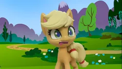 Size: 1920x1080 | Tagged: safe, derpibooru import, edit, edited screencap, screencap, applejack, earth pony, pony, my little pony: pony life, my little pony: stop motion short, applejack is best facemaker, cute, g4, image, jackabetes, nervous, png