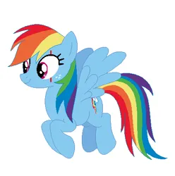 Size: 449x453 | Tagged: artist needed, safe, anonymous artist, artist:selenaede, derpibooru import, rainbow dash, pegasus, pony, alternate design, female, freckles, headcanon, headcanon in the description, image, mare, png, scar, smiling, solo, solo female, spread wings, wings