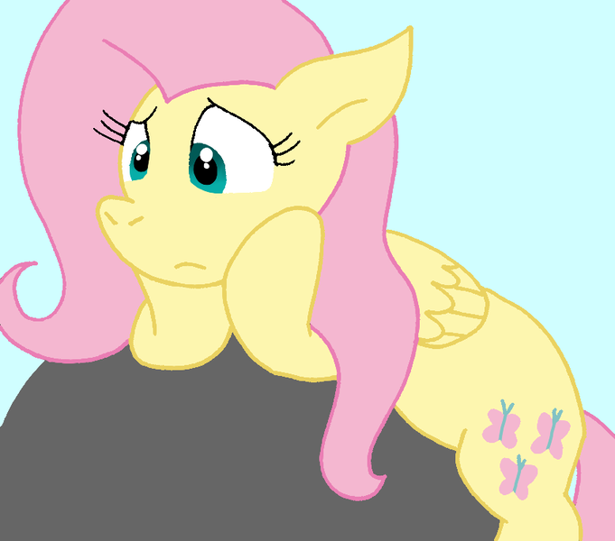 Size: 844x744 | Tagged: safe, artist:cmara, derpibooru import, fluttershy, pegasus, pony, female, g4, image, mare, png, rock, solo