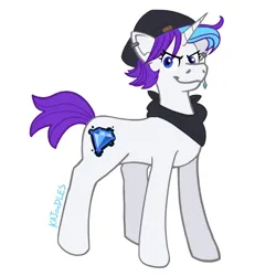 Size: 640x640 | Tagged: safe, artist:kajoodles, derpibooru import, rarity, pony, unicorn, alternate cutie mark, alternate universe, ear piercing, image, personality swap, piercing, png, short tail, solo, tail