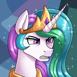 Size: 1200x1200 | Tagged: safe, artist:zachc, derpibooru import, princess celestia, alicorn, pony, season 9, the ending of the end, spoiler:s09, angry, female, g4, gritted teeth, image, mare, png, scene interpretation, solo, teeth