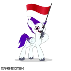 Size: 3600x3600 | Tagged: safe, artist:ramixe dash, derpibooru import, oc, oc:ramixe dash, pegasus, pony, g5, my little pony: tell your tale, flag, image, indonesian, male, png, simple background, stallion, transparent background