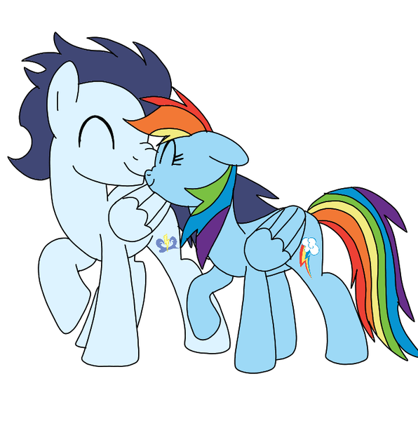 Size: 720x725 | Tagged: safe, artist:dasher666, derpibooru import, rainbow dash, soarin', pegasus, pony, female, image, male, mare, nuzzling, png, shipping, soarindash, stallion, straight