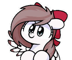Size: 500x420 | Tagged: safe, artist:sugar morning, derpibooru import, oc, oc:aurelia freefeather, oc:aurelleah, oc:aurry, unofficial characters only, pegasus, pony, animated, bow, clothes, colored wings, colored wingtips, commission, cute, female, floppy wings, g4, gif, hair bow, image, mare, ocbetes, simple background, solo, transparent background, wings