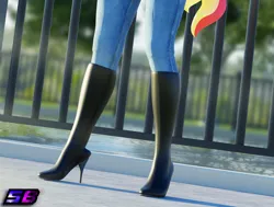 Size: 2160x1631 | Tagged: safe, artist:shadowboltsfm, derpibooru import, sunset shimmer, equestria girls, boots, boots shot, clothes, denim, high heel boots, image, jeans, legs, pants, pictures of legs, png, shoes, solo