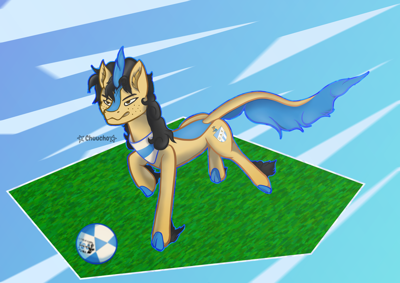 Size: 4960x3508 | Tagged: safe, artist:chuucho, derpibooru import, oc, oc:afrito, kirin, atlético tucumán, football, futbol, image, kirin oc, png, sports, tucumán