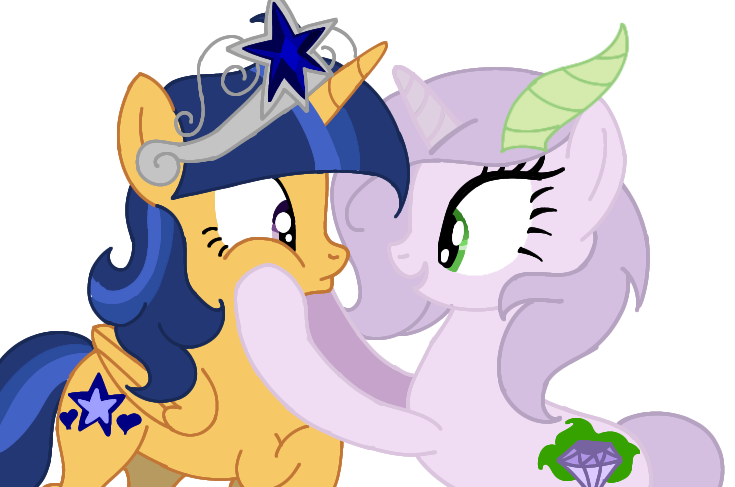 Size: 735x487 | Tagged: safe, artist:kurapika134, derpibooru import, oc, oc:jewel, oc:star wishes, unofficial characters only, alicorn, dracony, hybrid, pony, alicorn oc, base used, crown, face grab, hoof on cheek, horn, horns, image, interspecies offspring, jewelry, looking at each other, looking at someone, offspring, parent:flash sentry, parent:rarity, parent:spike, parent:twilight sparkle, parents:flashlight, parents:sparity, png, regalia, simple background, squishy cheeks, transparent background, wings