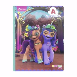 Size: 1000x1000 | Tagged: safe, derpibooru import, official, izzy moonbow, sunny starscout, earth pony, unicorn, g5, 3d, bridlewood, bridlewoodstock, floral head wreath, flower, glasses, hug, image, jpeg, looking at you, merchandise, photo, smiling, smiling at you, spanish, standing