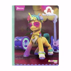Size: 1000x1000 | Tagged: safe, derpibooru import, official, hitch trailblazer, earth pony, g5, bracelet, bridlewoodstock, confident, drums, floral head wreath, flower, guitar, image, jewelry, jpeg, looking at you, merchandise, musical instrument, photo, smiling, spanish, sunglasses