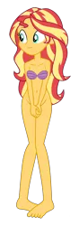Size: 1040x2968 | Tagged: suggestive, anonymous artist, derpibooru import, sunset shimmer, equestria girls, bottomless, bra, clothes, covering, covering crotch, female, half naked, image, nudity, partial nudity, png, seashell, seashell bra, sexy, simple background, solo, solo female, stupid sexy sunset shimmer, transparent background, underwear