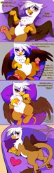 Size: 2000x6292 | Tagged: safe, ai content, artist:rupert, derpibooru import, machine learning assisted, machine learning generated, stable diffusion, gilda, gryphon, series:ask white belly gilda, ask, blushing, butt, cushion, cute, dialogue, female, g4, generator:pony diffusion v6 xl, gildadorable, gildonk, heart, high res, image, jpeg, lidded eyes, lying down, pale belly, paw pads, paws, plump, prompter:rupert, prone, solo, spread wings, tumblr, white belly, wings