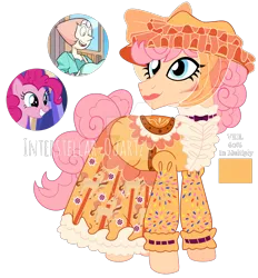 Size: 1920x2069 | Tagged: safe, artist:interstellar-quartz, derpibooru import, pinkie pie, oc, oc:merry go-round, earth pony, pony, clothes, deviantart watermark, dress, female, image, mare, obtrusive watermark, pearl (steven universe), png, steven universe, watermark