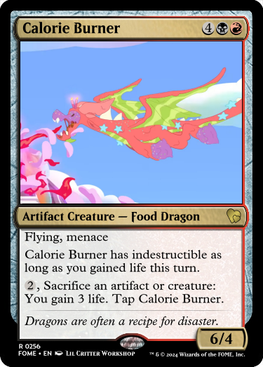 Size: 375x523 | Tagged: safe, derpibooru import, edit, dragon, g5, my little pony: tell your tale, cake, cake dragon, ccg, cloud, food, image, magic the gathering, png, trading card, trading card edit, trading card game