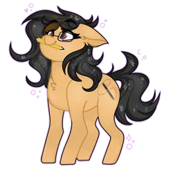 Size: 894x894 | Tagged: safe, artist:dejji_vuu, derpibooru import, oc, unofficial characters only, earth pony, pony, female, glasses, image, mare, mouth hold, pencil, png, simple background, solo, transparent background