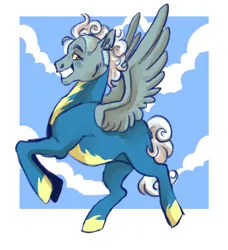 Size: 1620x1776 | Tagged: safe, artist:cactiflowers, derpibooru import, silver lining, silver zoom, pony, clothes, image, png, solo, uniform, wonderbolts uniform