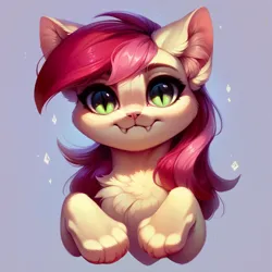 Size: 1024x1024 | Tagged: safe, ai content, derpibooru import, machine learning generated, prompter:doom9454, stable diffusion, roseluck, cat, bust, catified, cute, fangs, fluffy, generator:pony diffusion v6 xl, generator:purplesmart.ai, image, paws, png, portrait, species swap