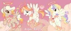 Size: 4281x1920 | Tagged: safe, artist:vi45, derpibooru import, oc, unofficial characters only, angel pony, original species, pony, angel, halo, image, male, png, stallion