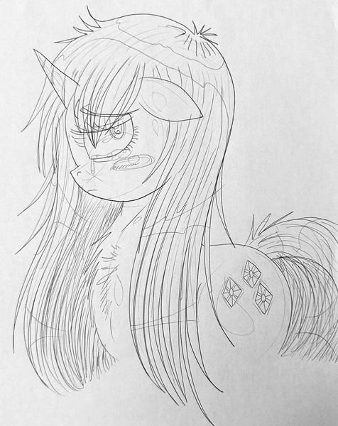 Size: 2333x2938 | Tagged: safe, derpibooru import, rarity, pony, unicorn, crying, image, jpeg, mane down, sad, traditional art