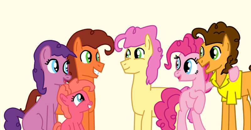 Size: 2086x1080 | Tagged: safe, artist:princessstar022, derpibooru import, cheese sandwich, li'l cheese, pinkie pie, oc, oc:cheesecake, oc:pink lemonade, oc:raspberry, earth pony, pony, the last problem, cheesepie, father and child, father and daughter, father and son, female, filly, foal, g4, group, husband and wife, image, male, mare, mother and child, mother and daughter, mother and son, offspring, parent:cheese sandwich, parent:pinkie pie, parents:cheesepie, png, shipping, stallion, straight