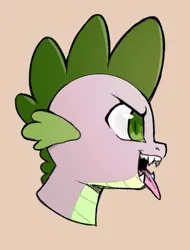 Size: 636x839 | Tagged: safe, artist:cold-blooded-twilight, derpibooru import, spike, dragon, bust, fangs, image, open mouth, png, slit pupils, tongue out