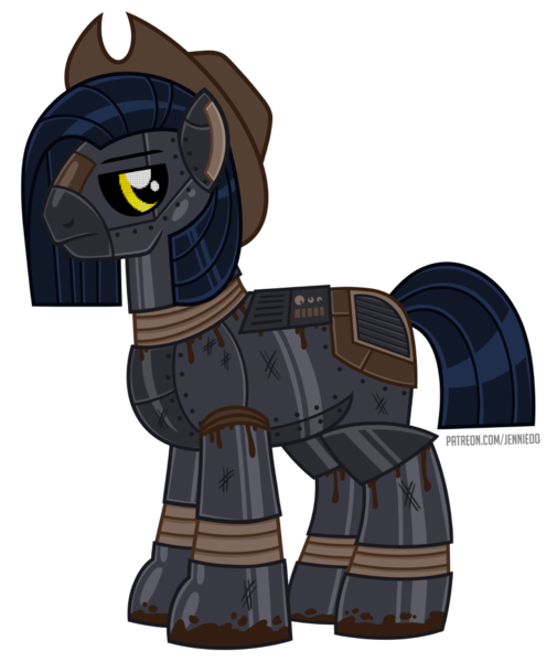 Size: 926x1100 | Tagged: safe, artist:jennieoo, derpibooru import, oc, oc:iron trot, earth pony, pony, robot, robot pony, cowboy hat, hat, image, png, robo, show accurate, simple background, solo, transparent background, vector