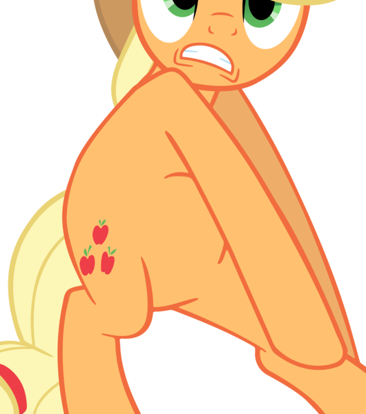 Size: 3364x3806 | Tagged: safe, artist:camsy34, derpibooru import, edit, vector edit, applejack, earth pony, pony, spike at your service, belly, bipedal, cropped, g4, gritted teeth, image, pictures of bellies, png, simple background, solo, teeth, transparent background, vector