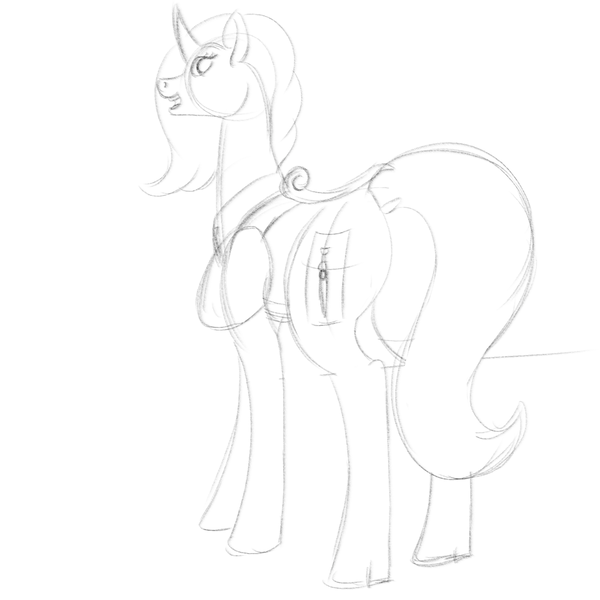 Size: 1000x1000 | Tagged: safe, artist:saint boniface, derpibooru import, pony, unicorn, butt, dock, female, image, mare, plot, png, sketch, solo, tail, wip