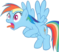 Size: 10744x9532 | Tagged: safe, artist:retroponybro, derpibooru import, rainbow dash, pegasus, pony, female, image, inkscape, mare, png, simple background, solo, surprised, tongue out, transparent background, vector