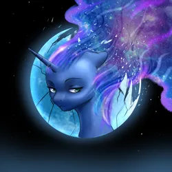 Size: 1024x1024 | Tagged: safe, artist:n0thingbutath0ught, derpibooru import, princess luna, alicorn, ethereal mane, image, moon, png