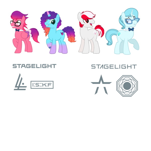 Size: 3600x3600 | Tagged: safe, artist:ramixe dash, derpibooru import, editor:ramixe dash society, oc, oc:ice crystal (g5), earth pony, pegasus, pony, unicorn, series:make your tale, g5, dew daybreak, g4, g5 to g4, generation leap, glasses, group, image, logo, male, misty brightdawn, parody, png, rebirth misty, ruby jubilee, simple background, stagelight (g5), stallion, transparent background