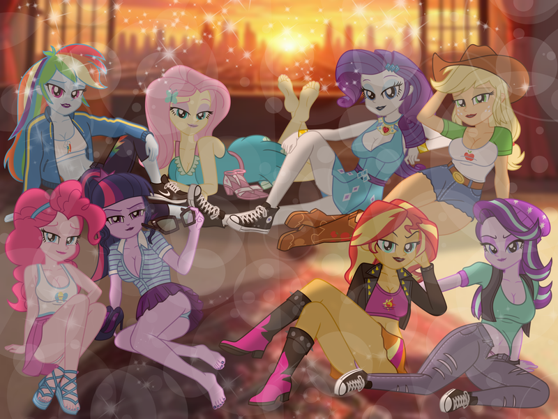 Size: 2000x1500 | Tagged: suggestive, artist:emeraldblast63, derpibooru import, applejack, fluttershy, pinkie pie, princess celestia, rainbow dash, rarity, sci-twi, starlight glimmer, sunset shimmer, twilight sparkle, human, equestria girls, equestria girls (movie), equestria girls series, forgotten friendship, movie magic, rollercoaster of friendship, spoiler:eqg specials, adorasexy, adult, alternate hairstyle, applebutt, applejack's hat, arm behind head, balloonbutt, beanie, beautiful, beautiful eyes, beautiful hair, beautisexy, belt, big breasts, black coat, black jacket, black leather jacket, blue diamond, blue eyes, blue eyeshadow, blue skin, boots, bracelet, breasts, brown lipstick, bunset shimmer, busty applejack, busty fluttershy, busty pinkie pie, busty rainbow dash, busty rarity, busty sci-twi, busty starlight glimmer, busty sunset shimmer, busty twilight sparkle, butt, butterfly hairpin, city, cityscape, clothes, converse, cowboy boots, cowboy hat, cowgirl, curly hair, cute, cutie mark, cutie mark on clothes, cyan eyes, dark blue lipstick, dark purple lipstick, dark red lipstick, denim, denim skirt, diamond hairpin, dress, evening, eyeshadow, feet, female, females only, flutterbutt, glasses, good girl, good girl applejack, good girl dashie, good girl fluttershy, good girl pinkie, good girl rarity, good girl starlight, good girl sunset, good girl twilight, green eyes, grin, group, hair, hair tie, hairband, hairpin, hairstyle, hand on breasts, hand on leg, hat, high heel boots, high heels, hips, human coloration, humane five, humane seven, humane six, humanized, image, jacket, jeans, jewelry, leather jacket, leggings, lip gloss, lipstick, long hair, looking at you, makeup, mane six, multicolored hair, nail polish, nails, nerd, nerdy, open clothes, panties, pants, pink eyes, pink eyeshadow, pink hair, pink lipstick, pink skin, png, ponytail, pose, pride, proud, purple eyes, purple eyeshadow, purple lipstick, purple nails, purple skin, rainbow hair, rainbutt dash, reasonably shaped breasts, reasonably sized breasts, schoolgirl, sci-twibutt, seductive, seductive look, seductive pose, sexy, shirt, shoes, sitting, skirt, smiling, smiling at you, sneakers, sports bra, sporty style, starbutt glimmer, stupid sexy applejack, stupid sexy fluttershy, stupid sexy pinkie, stupid sexy rainbow dash, stupid sexy rarity, stupid sexy sci-twi, stupid sexy starlight glimmer, stupid sexy sunset shimmer, stupid sexy twilight, sultry pose, sunset, t-shirt, tanktop, the rainbooms, toenail polish, toenails, training pants, twibutt, underwear, white skin, wide hips, woman, yellow skin, young, young adult